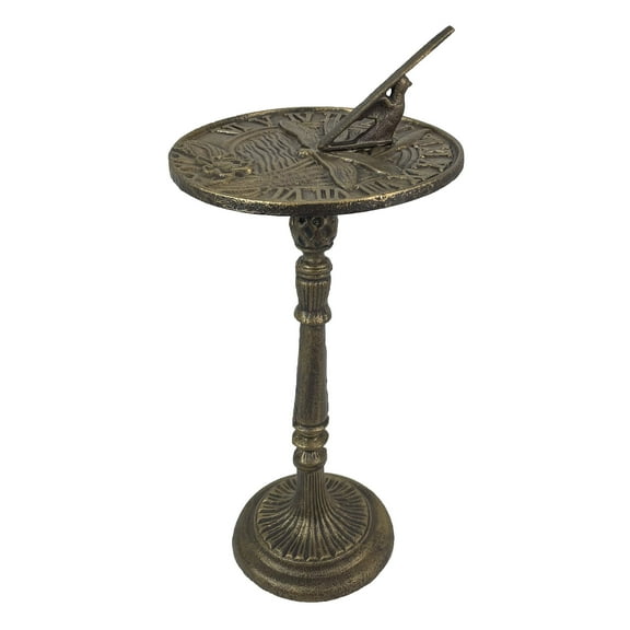 Zeckos Cast Iron Bronze Dragonfly Sundial Home Garden Decorative Sculpture - Bronze - Size 21 inch