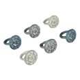 thumbnail image 1 of Zeckos Cast Iron Compass Rose Napkin Rings Dining Decor Set of 6, 1 of 7