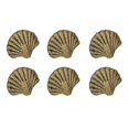 thumbnail image 1 of Zeckos Cast Iron Scallop Sea Shell Drawer Pulls Cabinet Knobs Set of 6, 1 of 8