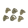 thumbnail image 1 of Zeckos Cast Iron Tropical Leaf Napkin Rings Dining Decor Set of 6, 1 of 6