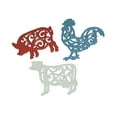 thumbnail image 1 of Zeckos Colorful Cast Iron Farm Animal Kitchen Trivets Set of 3, 1 of 7