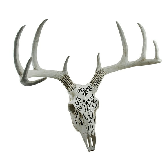 Zeckos Decorative Filigree Design Hanging Deer Skull Statue 17 inch
