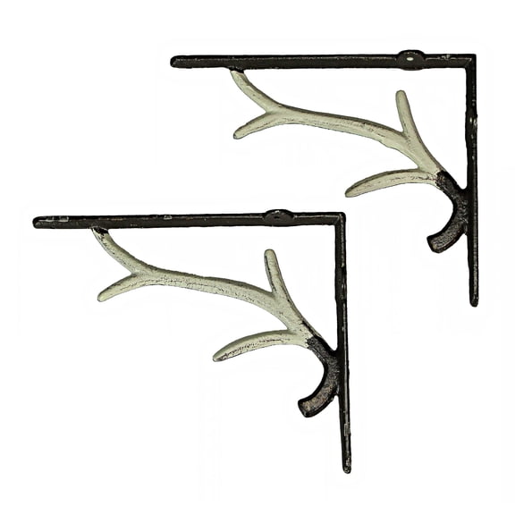 Zeckos Deer Antler Decorative Shelf Brackets Wall Decor Set of 2