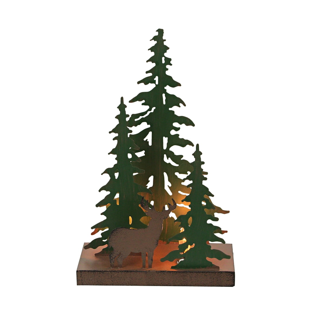 Rustic Metal Deer Forest Stroll Accent Lamp for Nursery