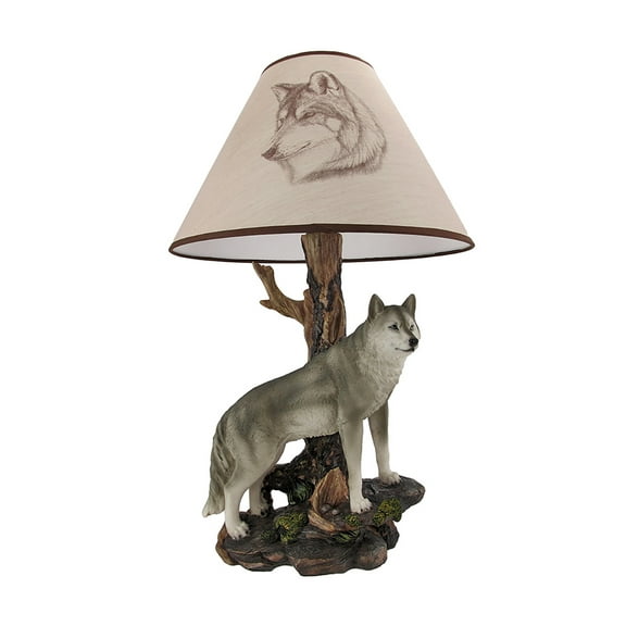 Zeckos `Denizen of Twilight` Gray Wolf Table Lamp