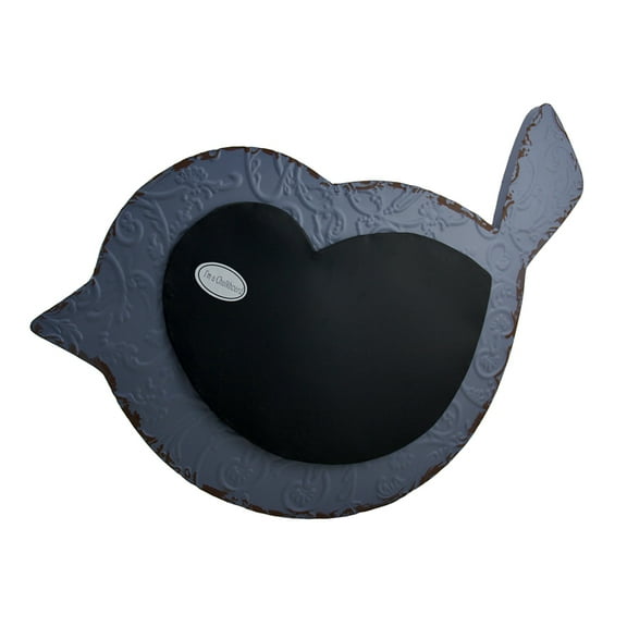 Zeckos Embossed Bluebird Distressed Finish Metal Chalkboard Wall Hanging