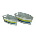 thumbnail image 1 of Zeckos Galvanized Metal Boat Planter Flower Pot Nautical Decor Set of 2, 1 of 8