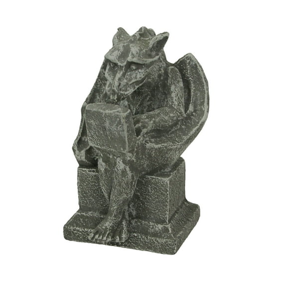 Zeckos Gargoyle With Laptop Computer Concrete Statue 7.5 inches High