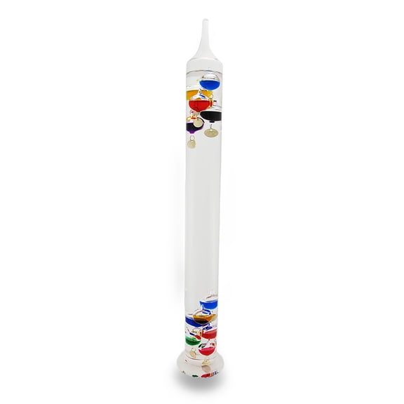 Zeckos Glass Galileo Thermometer With 11 Colored Floating Vessels