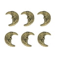 thumbnail image 1 of Zeckos Gold Cast Iron Crescent Moon Face Cabinet Drawer Pulls Set of 6, 1 of 9