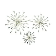 Zeckos Gold Metal Teardrop Starburst Wall Hangings Art Set of 3