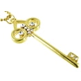 thumbnail image 1 of Zeckos Goldtone Rhinestone Key Pendant W/ Bead Necklace, 1 of 4