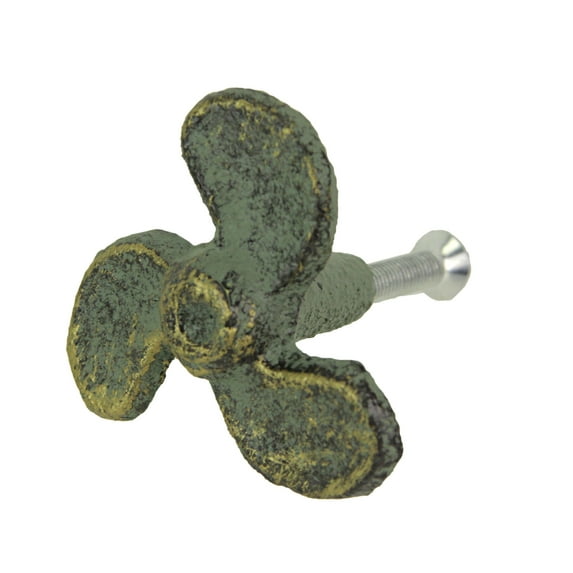 Zeckos Green Finish Cast Iron Boat Propeller Cabinet Knobs Set of 6