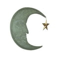 thumbnail image 1 of Zeckos Green Metal Textured Crescent Moon Wall Décor with Star Dangler, 1 of 6
