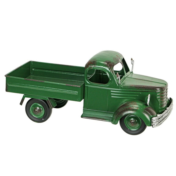 Zeckos Green Metal Vintage Pickup Truck Farmhouse Planter 14 inch