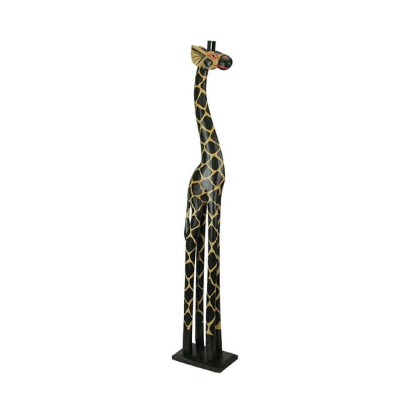 Zeckos Hand Carved Wood African Giraffe Home Décor 36 inch