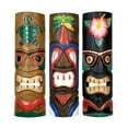 thumbnail image 1 of Zeckos Hand Carved Wood Hawaiian Island Tiki Wall Décor Set of 3, 1 of 5