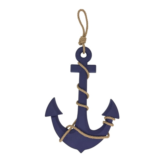 Zeckos Large 24"x16" Ship Anchor & Rope Wall Hanging - Hand-Painted Purple Finis - Purple - Size 24 inch