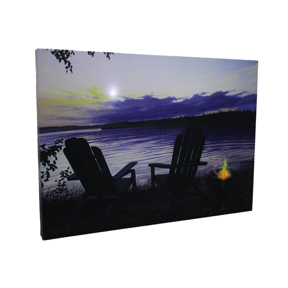Zeckos Lighted Canvas Otter Way Fish Shore by Cherie Serrano 17.75 inch