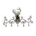 thumbnail image 1 of Zeckos Metal Art Scroll Rustic Deer with Pine and Bow Wall Hook Rack, 1 of 3