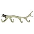 thumbnail image 1 of Zeckos Natural Painted Cast Iron Deer Antler Wall Hook Rack 4 Hooks, 1 of 7