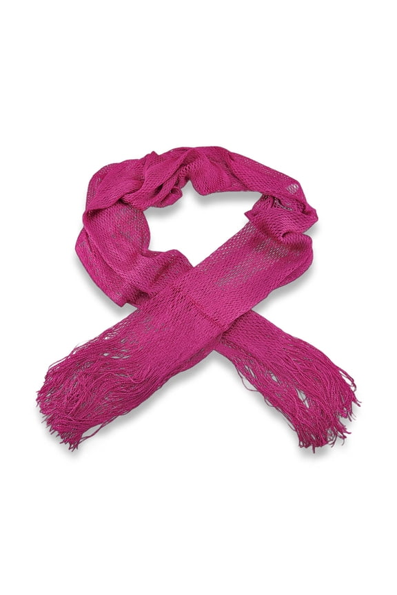 Open Weave Metallic Rayon Shawl 64 X 22 In. - Pink