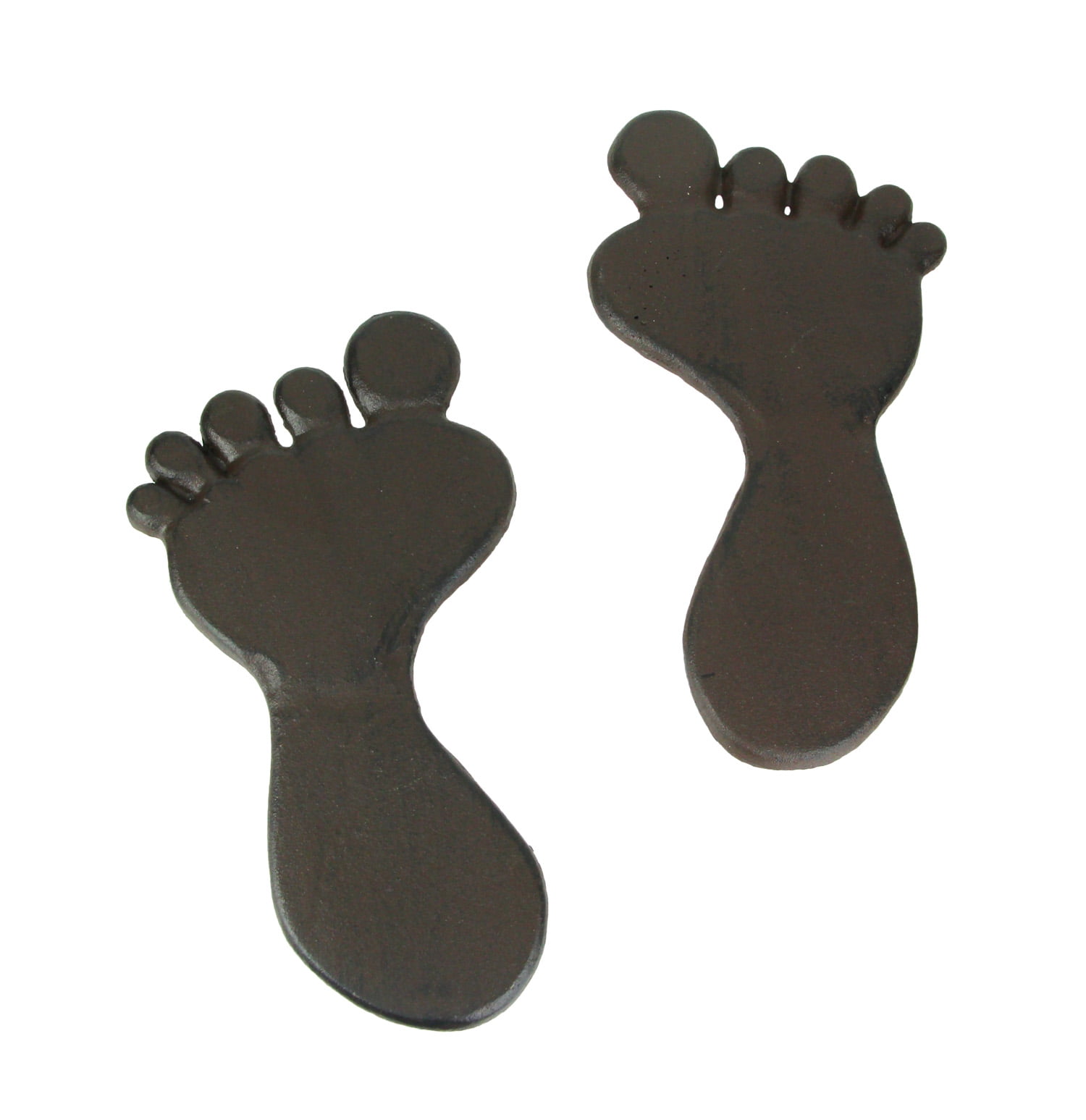 Antique Brown Cast Iron Footprint Stepping Stones Set