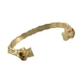thumbnail image 1 of Zeckos Polished Goldtone Finish Skulls and Bones Torc Bracelet Cuff, 1 of 2