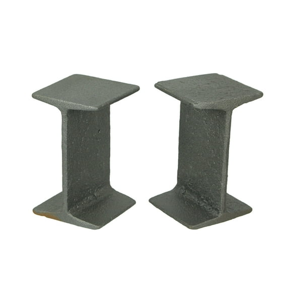 Zeckos Raw Cast Iron I Beam Bookends Home Dcor Set of 2