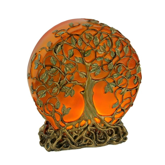 Zeckos Resin Orange Tree of Life Corded Night Light 6.5 inch