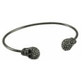 thumbnail image 1 of Zeckos Rhinestone Encrusted 3D Skull Torc Bracelet - Gray, 1 of 2