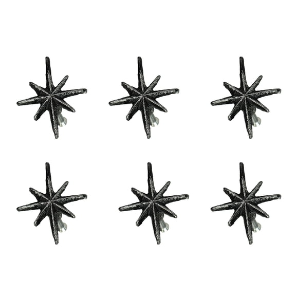 Zeckos Silver Cast Iron Starburst Drawer Pulls Cabinet Knobs Set of 6