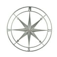 thumbnail image 1 of Zeckos Silver Finish Framed Nautical Compass Rose Metal Wall Décor Hanging, 1 of 3