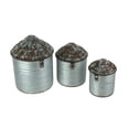 thumbnail image 1 of Zeckos Silver Galvanized Metal Farmhouse Style Silo Canister Set of 3, 1 of 8