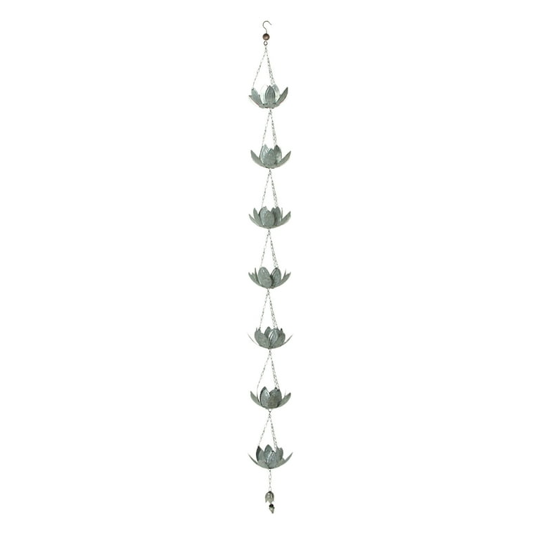 Silver rain chain outlet