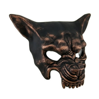 Wild Wolf Animal Steampunk Full Face Masquerade Mask - Black Copper