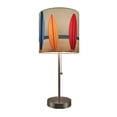 thumbnail image 1 of Zeckos Stainless Steel Accent Lamp with Surfboard Shade Beach Decor, 1 of 5