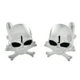 thumbnail image 1 of Zeckos Stainless Steel Skull & Crossbones Cuff Links Cufflinks, 1 of 3
