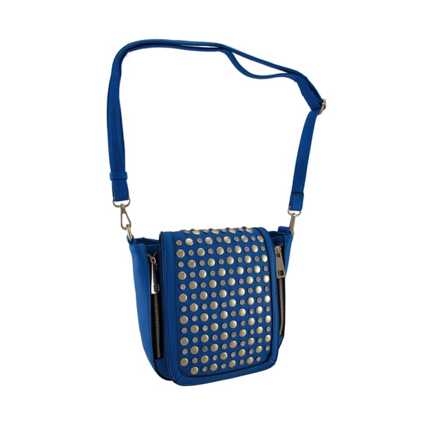 Zeckos Studded Rhinestone Expandable Shoulder Bag w/Detachable