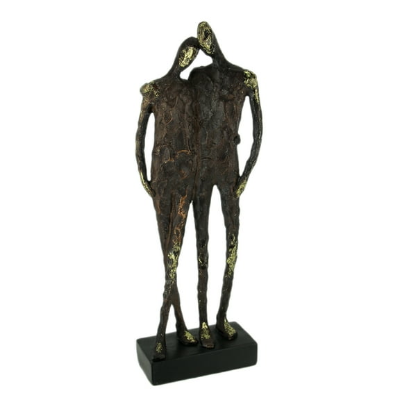 Zeckos Textured Brown and Metallic Gold Friends Abstract Statue
