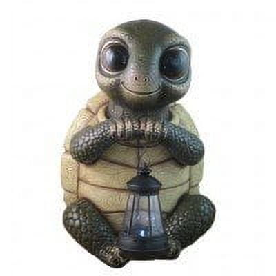 Zeckos Twilight Turtle Garden Statue and Solar LED Lantern