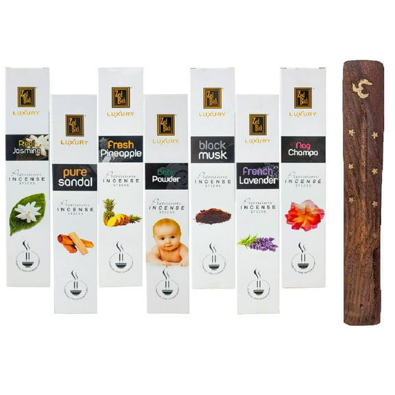 Zed Black Luxury Incense 5 Packs Assorted/Random Scents with Burner Holder