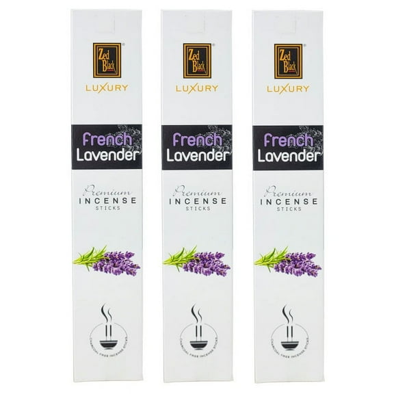 Zed Black Luxury Incense French Lavender Scent - 3 Packs