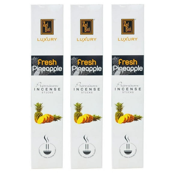 Zed Black Luxury Incense Fresh Pineapple Scent - 3 Packs