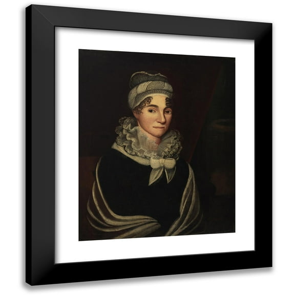 Zedekiah Belknap 12x14 Black Modern Framed Museum Art Print Titled - Portrait of a Woman (First Half of 19th Century)