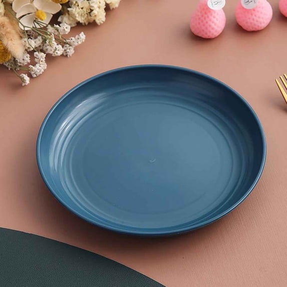 Zedker 1 Pack Plastic Plates Reusable, Unbreakable Eco-Friendly Lightweight Wheat Straw Plates, Salad Plates, Camping Plates, Dinner Plates, Dishwasher & Microwave Safe, BPA FREE