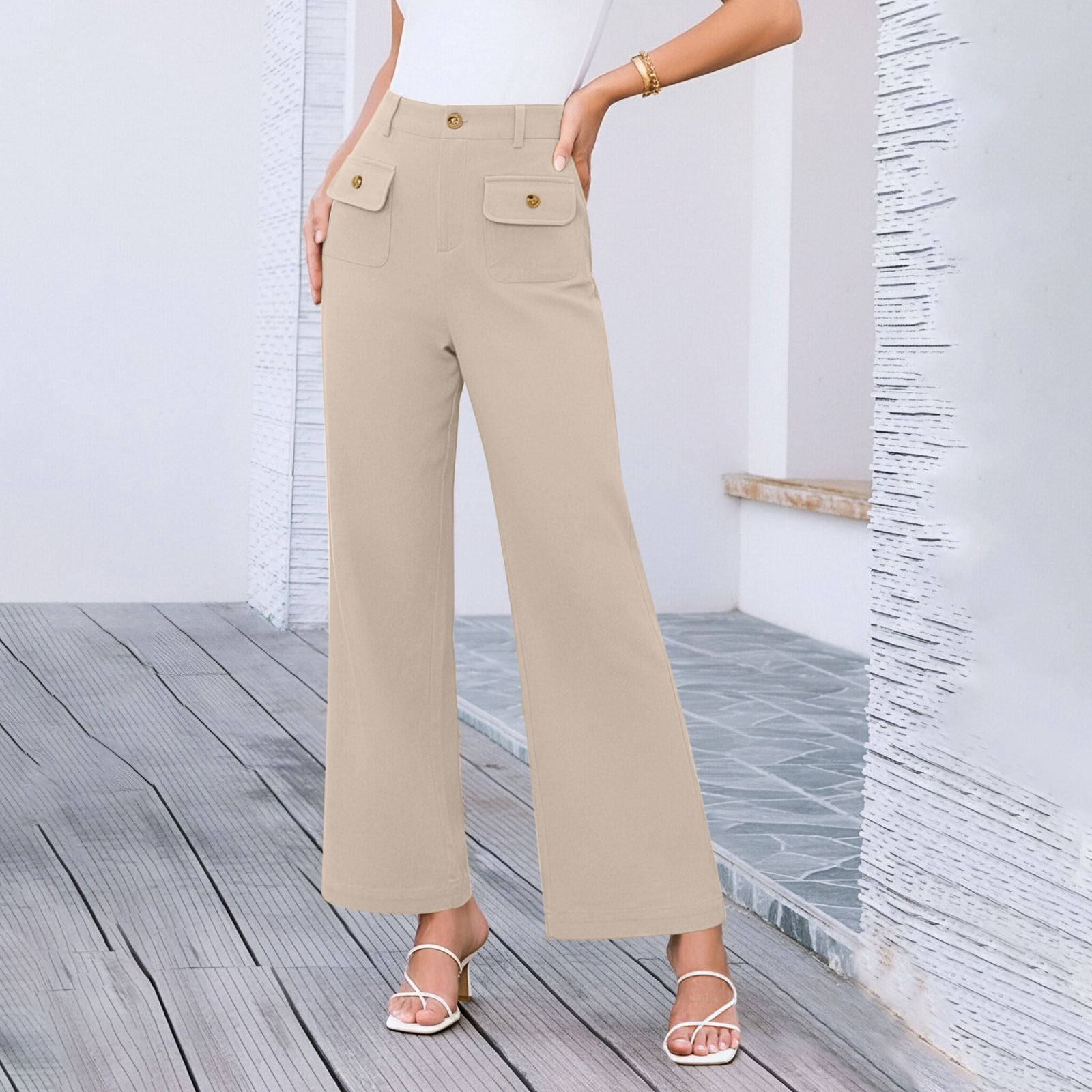 Zedker 2026 Wide Leg Dress Pants for Women High Waisted Work Pants ...