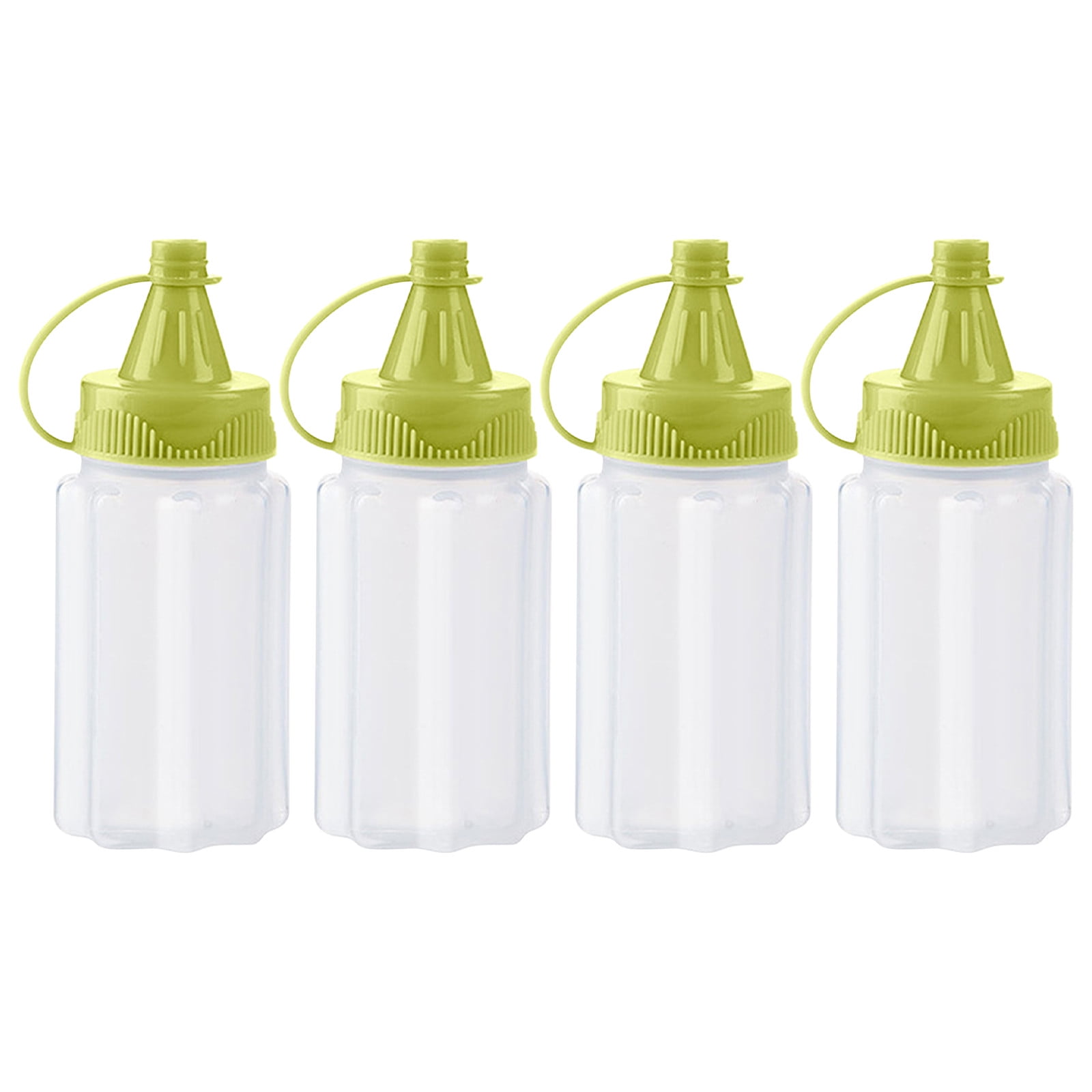 Zedker 4PCS Plastic Squirt Condiment Squeeze Bottles with Twist On Cap