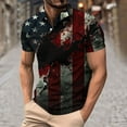 thumbnail image 1 of Zedker 4th of July T Shirts for Mens Big and Tall Short Sleeve Mens Shirts Casual Retro Summer American Flag Shirts Black XL, 1 of 6