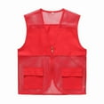 thumbnail image 1 of Zedker Adult Mesh Volunteer Activity Vest Lightweight Breathable Supermarket Uniform Vests Jacket Clerk Workwear with Pocket Red Plus XL, 1 of 7